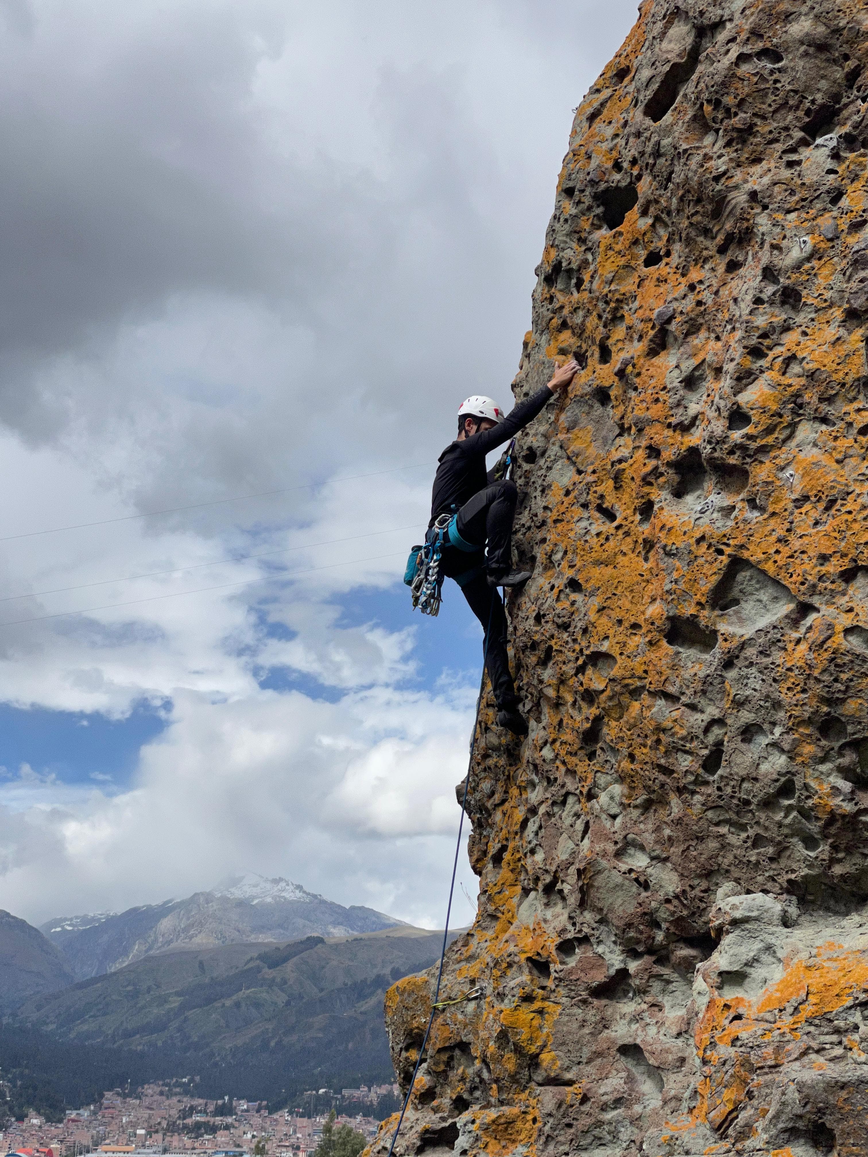 Alejandro climbing in Huaraz